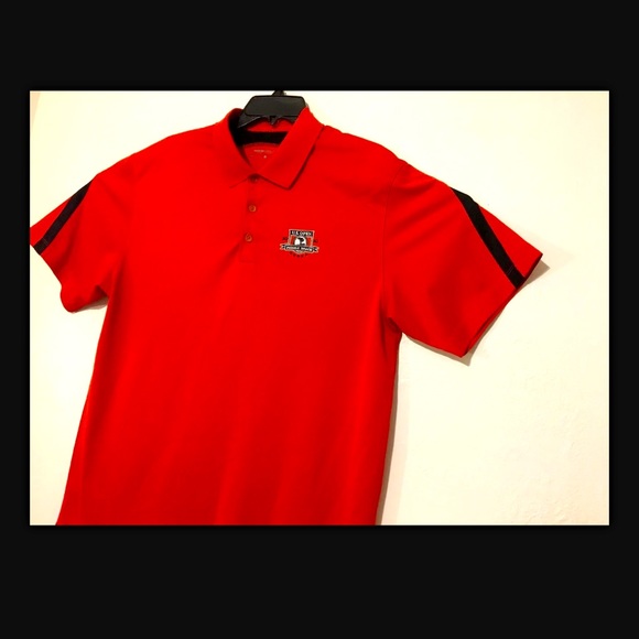 Nike Dri-Fit Golf Pebble Beach US Open 2010 Red Black Polo Shirt Short Sleeve L - Picture 4 of 12